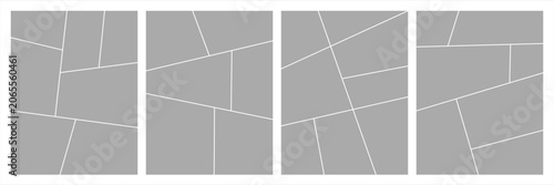 Fényképezés Set of collage grid manga comic storyboard layout panel blank template