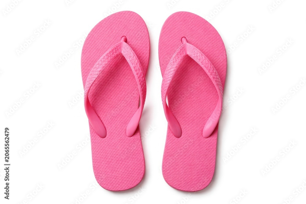Fototapeta premium Bright pink summer flip-flops