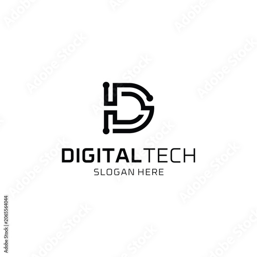 Digital Tech Logo Design Modern Technology Branding 2.