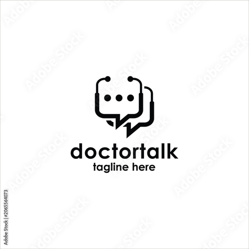 Doctor Talk Logo Design Healthcare Communication Concept.