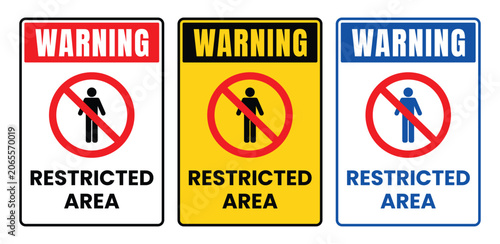 Foto Warning Restricted Area Label