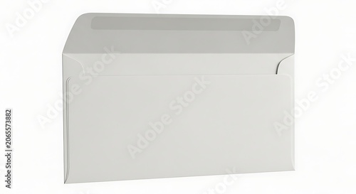 Envelope standing upright on a clean surface provides a simple format for professional mailings.