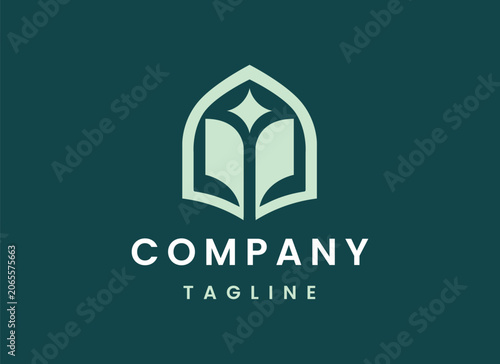 Minimalist Islamic Book Logo Design