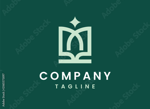 Minimalist Islamic Book Logo Design