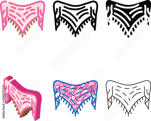 Bild auf Leinwand shawl knitting wool color icon vector