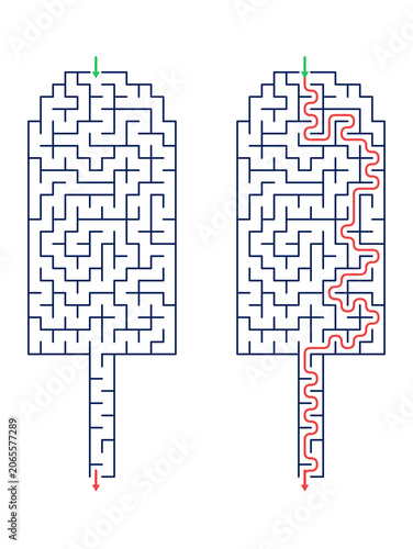 Summer maze ice cream activity for children