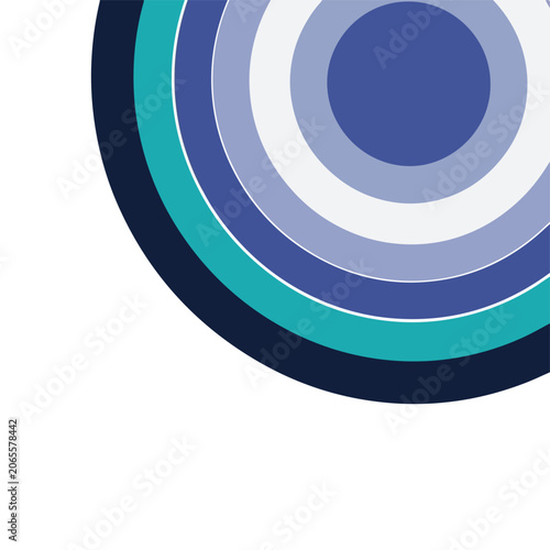 Blue concentric circles graphic design element