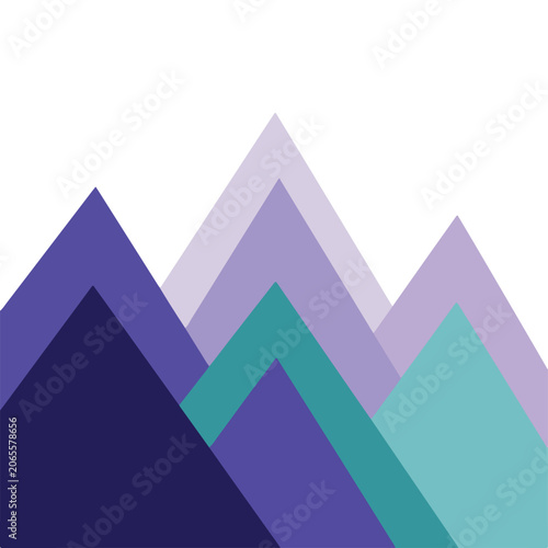 Geometric mountain range in purple and blue hues