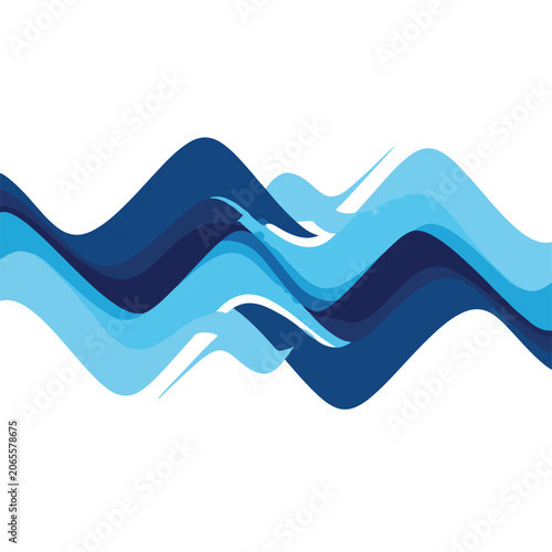 Abstract blue wavy lines pattern background design element