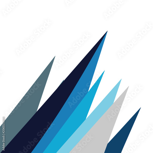 abstract blue and gray geometric shapes pointing upwards