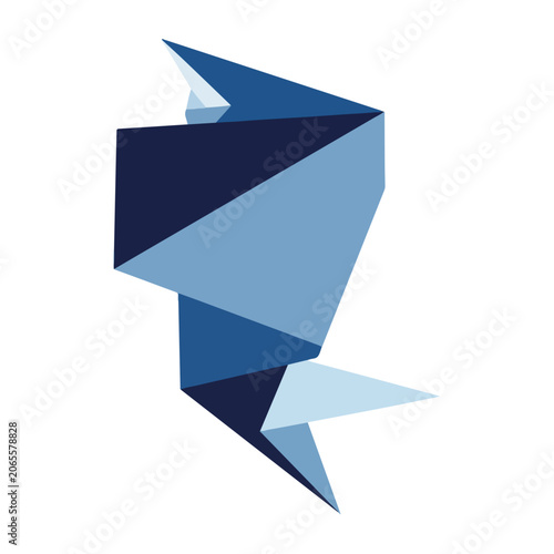 geometric blue origami bird illustration