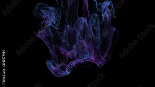 Abstract purple and blue smoke background with flowing translucent wisps and smooth ethereal motion, creating a mysterious atmospheric visual effect on a dark backdrop