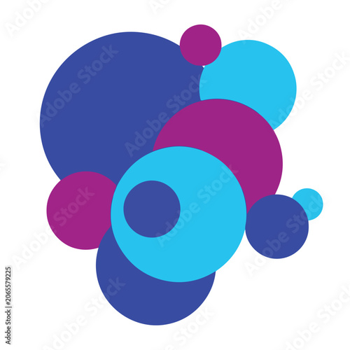 Vibrant colorful abstract geometric shapes composition