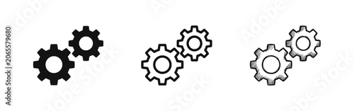Картината върху платно Two Gears or Cogs Icon Set