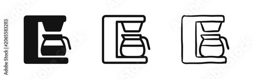 Photos Coffee maker and pot icon set