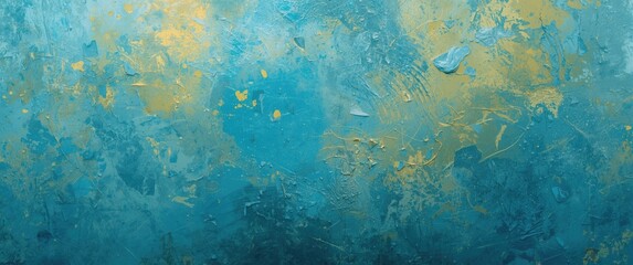 Abstract textured blue and gold background pattern