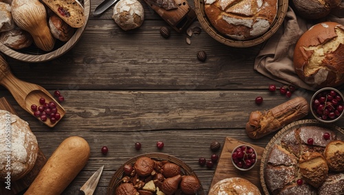 Freshly baked bread and pas...