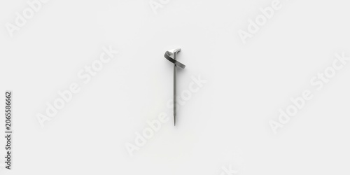 Grey steel pin with a curve...