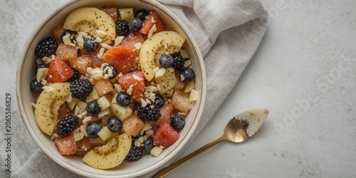 Mixed fresh fruit salad in ...