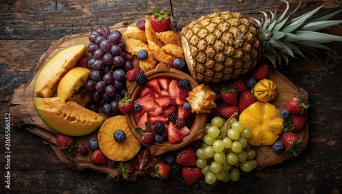 Colorful fruit platter with...