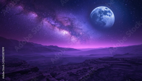 Purple galaxy scenery with ...