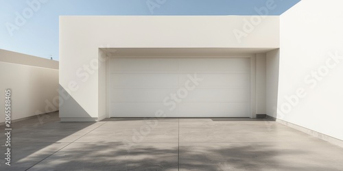White horizontal panel gara...