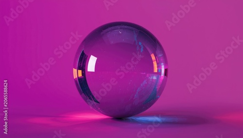 Glass sphere on a purple ba...