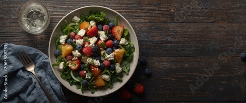 Fresh salad with berries an...