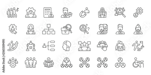 Bild auf Leinwand Talent Acquisition icons in line design