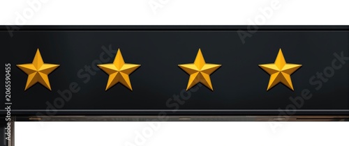 Four golden stars on a blac...