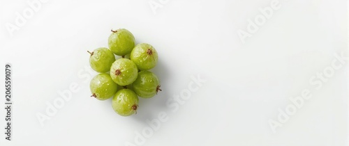 Green grapes arranged on a ...