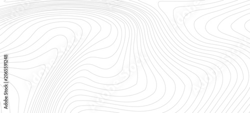 Cuadro en lienzo White wave paper curved reliefs abstract background, Abstract topographic contours map background, Topography map background Topographic map patterns, topography line map