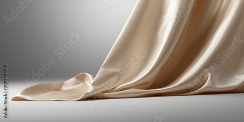 Shiny synthetic beige fabri...