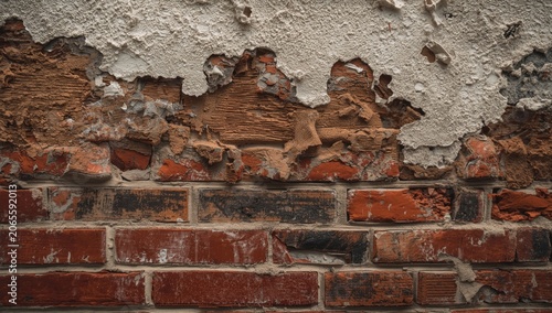 Peeling paint and exposed b...