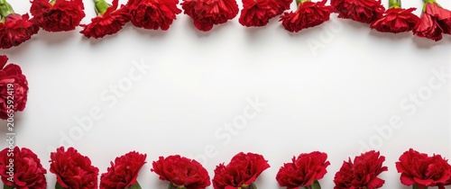Red carnations arranged on ...