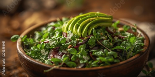 Vibrant snow pea cress and ...