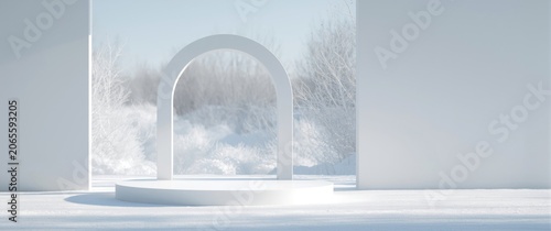 Minimal winter backdrop wit...