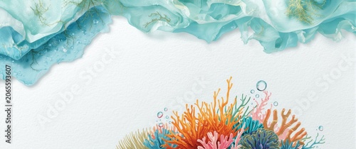 Colorful coral reef with se...