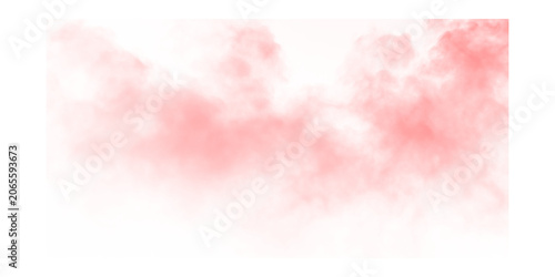 Obraz na plátně Soft pink smoke clouds isolated on transparent background with gentle misty text