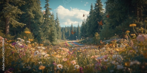 Fairytale woodland scene fe...