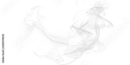 Ethereal smoke tendrils wafting gently isolated on transparent background