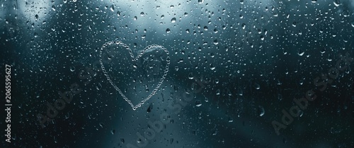Heart drawn on a rainy wind...