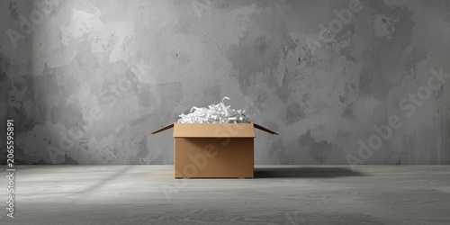 Cardboard box filled with c...