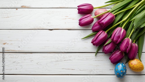 Elegant purple tulip arrang...