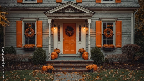Orange pumpkin decorations ...