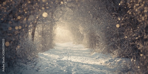 Picturesque winter trail co...