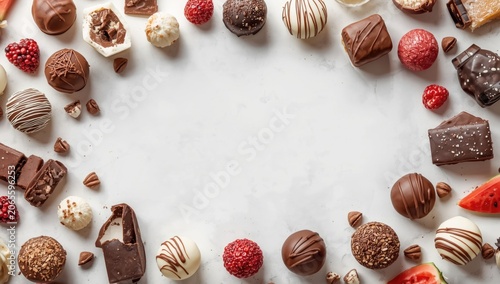 Assorted chocolates and can...