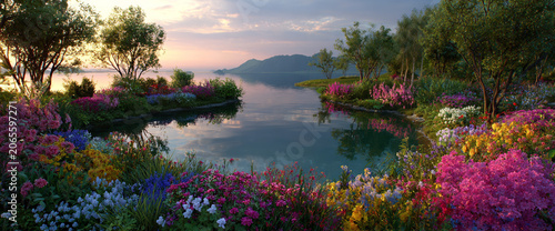 sunset on the river