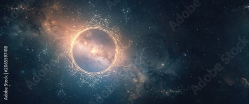 Glowing circular shape surr...