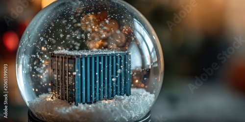 Holiday decorated snow glob...